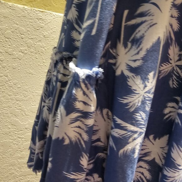 Ocean Drive Mini Cutout Sundress L Coconut girl Hawaiian Beachy Palm Boho Garb - Picture 8 of 9